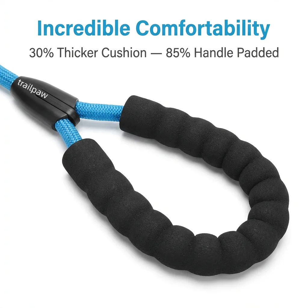 TrailPaw Heavy-Duty Rope Leash (Comfort Edition) -- 6ft / 10ft / 15ft