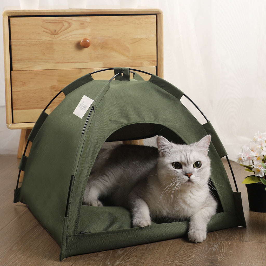 Borthalcy Cat Tent Cooling Mat  Dog House Pet Sofa Camping Dog Bed With Cushion For Dog Kennel Indoor Cat Nest Cat Bed Pets Products