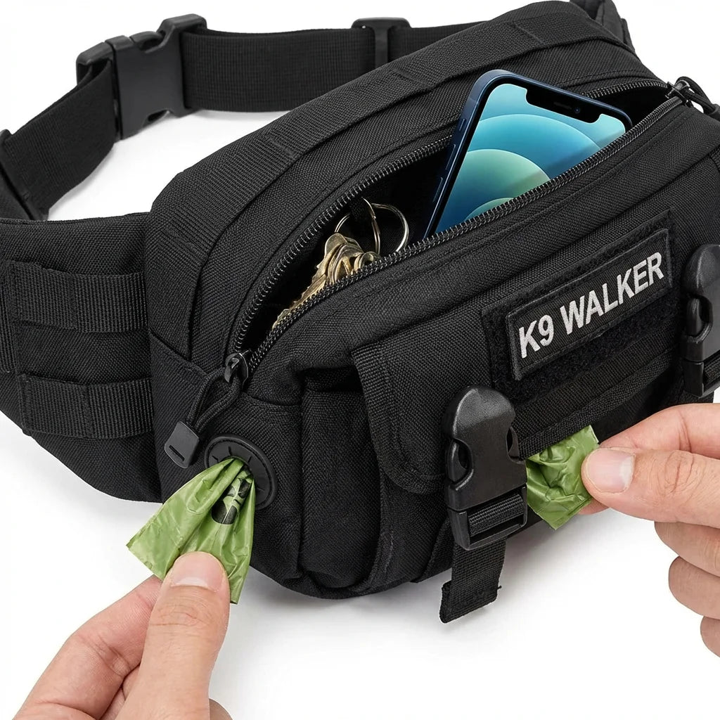 TrailPaw Hands-Free Dog Leash with Adjustable Waist Belt & Removable Pouch