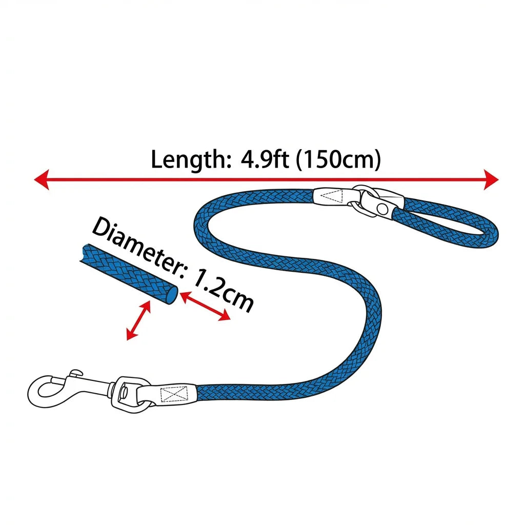 TrailPaw Heavy-Duty Rope Leash (Comfort Edition) -- 6ft / 10ft / 15ft