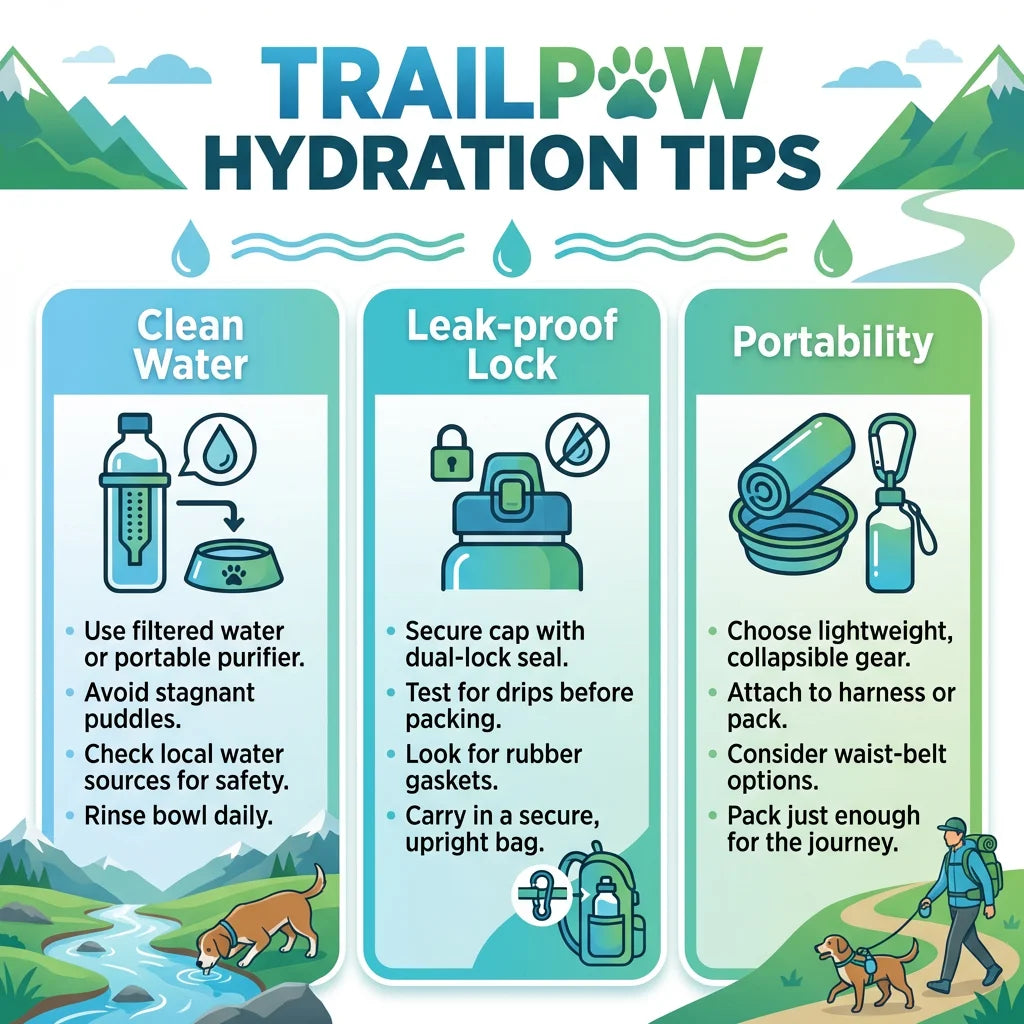 TrailPaw Go-Hydrate Leak-Proof Dog Water Bottle