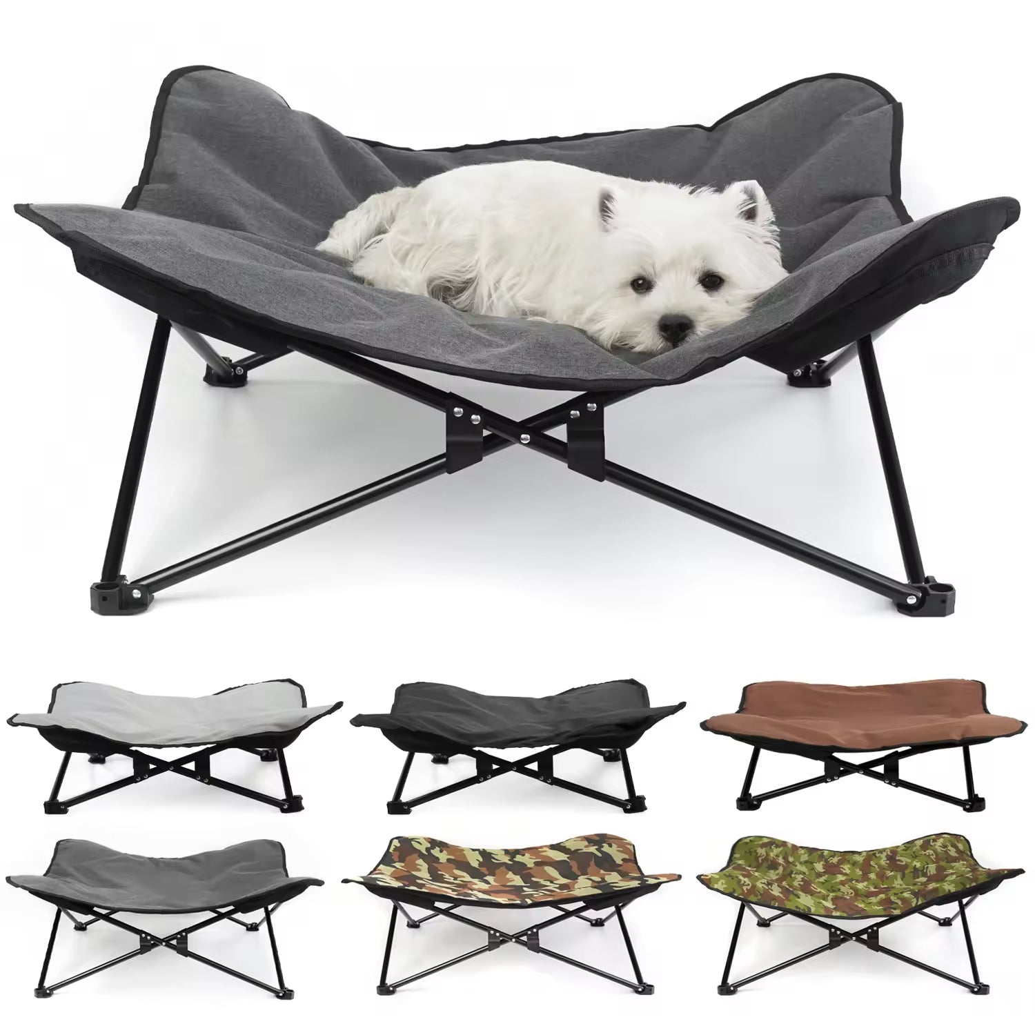 TrailPaw Basecamp Elevated Dog Cot — Portable Camping Bed, 600D Ripstop